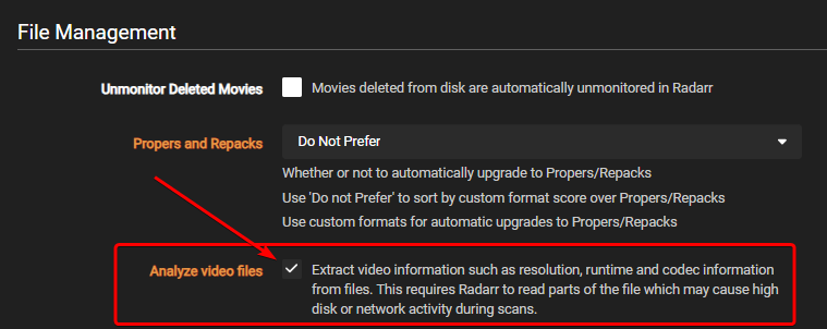 Enable Analyze video files